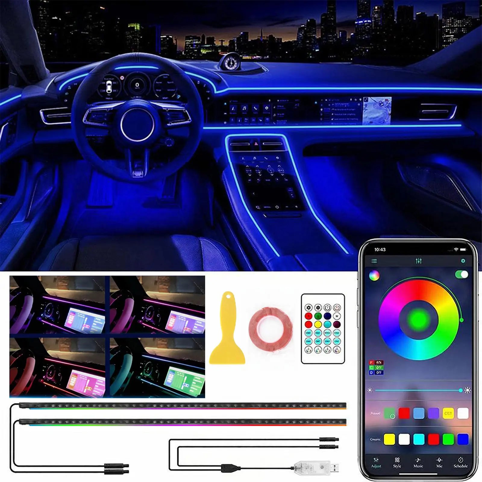 RGB Car Interior LED Light Strip