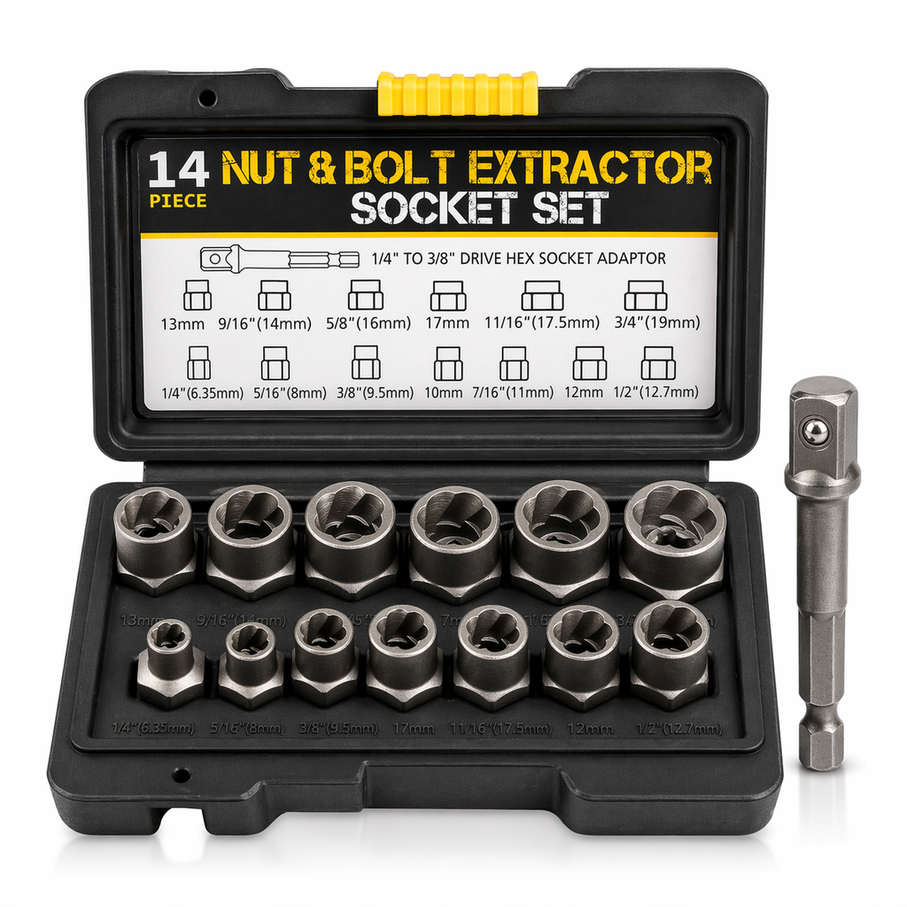 14-Piece Nut & Bolt Extractor Socket Set