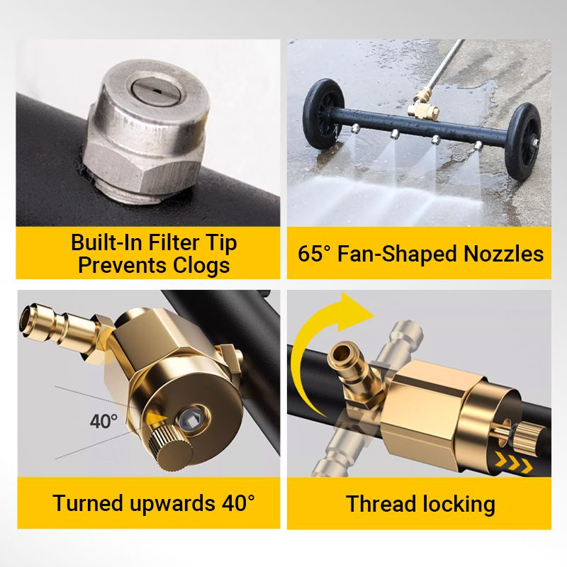 Versatile Pressure Undercarriage Cleaner Nozzle – Dual-Mode Jet, Long Hose & Paint-Safe Design 🚗💦