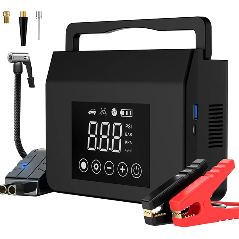 🔥50% OFF | 2-in-1 Car Starter & Air Compressor - Start Your Engine and Inflate Tires Anytime, Anywhere 🚗