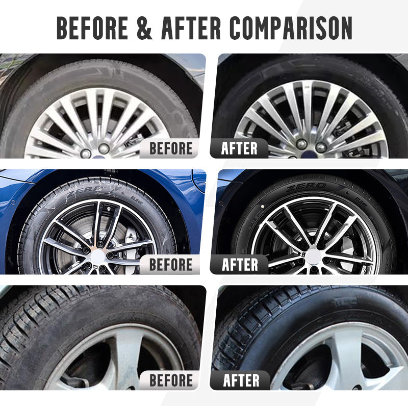 🚗 BUY 3 GET 1 FREE! 🎉 Tire Shine & Protect Spray – Deep Gloss, UV Guard & Anti-Dust ✨📦