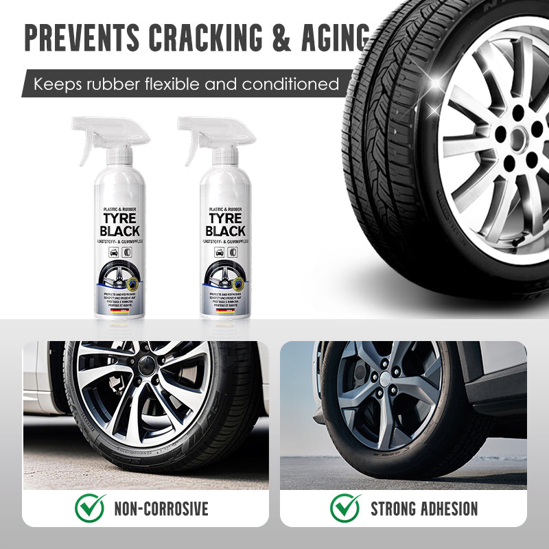 🚗 BUY 3 GET 1 FREE! 🎉 Tire Shine & Protect Spray – Deep Gloss, UV Guard & Anti-Dust ✨📦